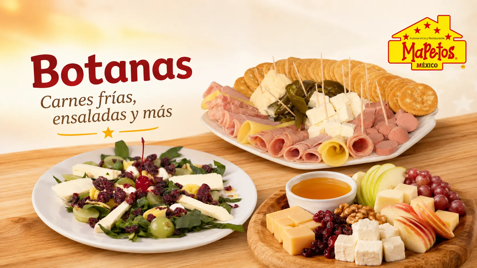 Botanas: Carnes frías, ensaladas y más